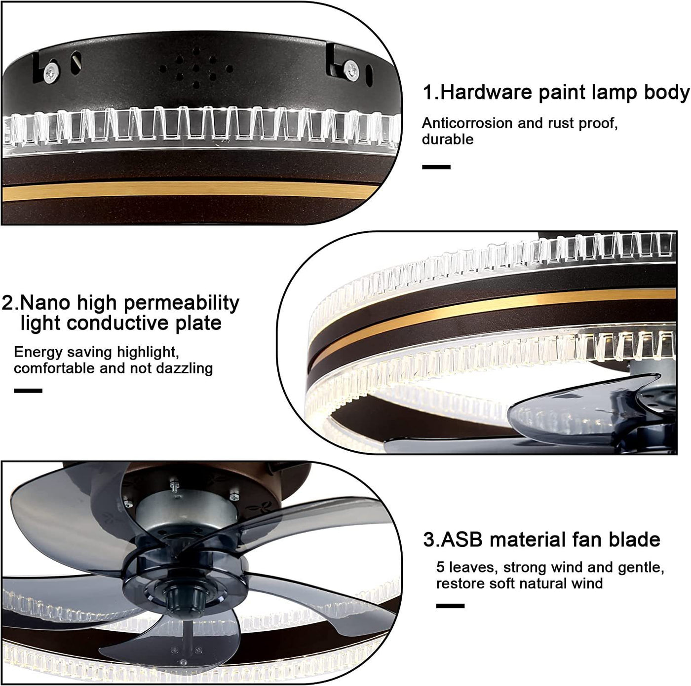 Invisible Blade Ceiling Fan with Light