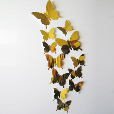 12-Piece 3D Stereoscopic Mirror Butterfly Set