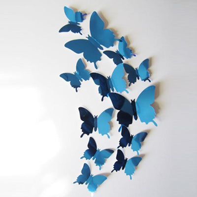 12-Piece 3D Stereoscopic Mirror Butterfly Set