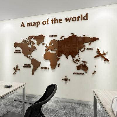 3D World Map Wall Sticker