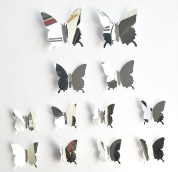 12-Piece 3D Stereoscopic Mirror Butterfly Set